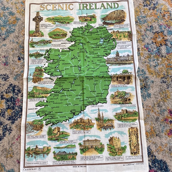 Vintage Irish Tea Towel Circa 1970 - Picture 2 of 8